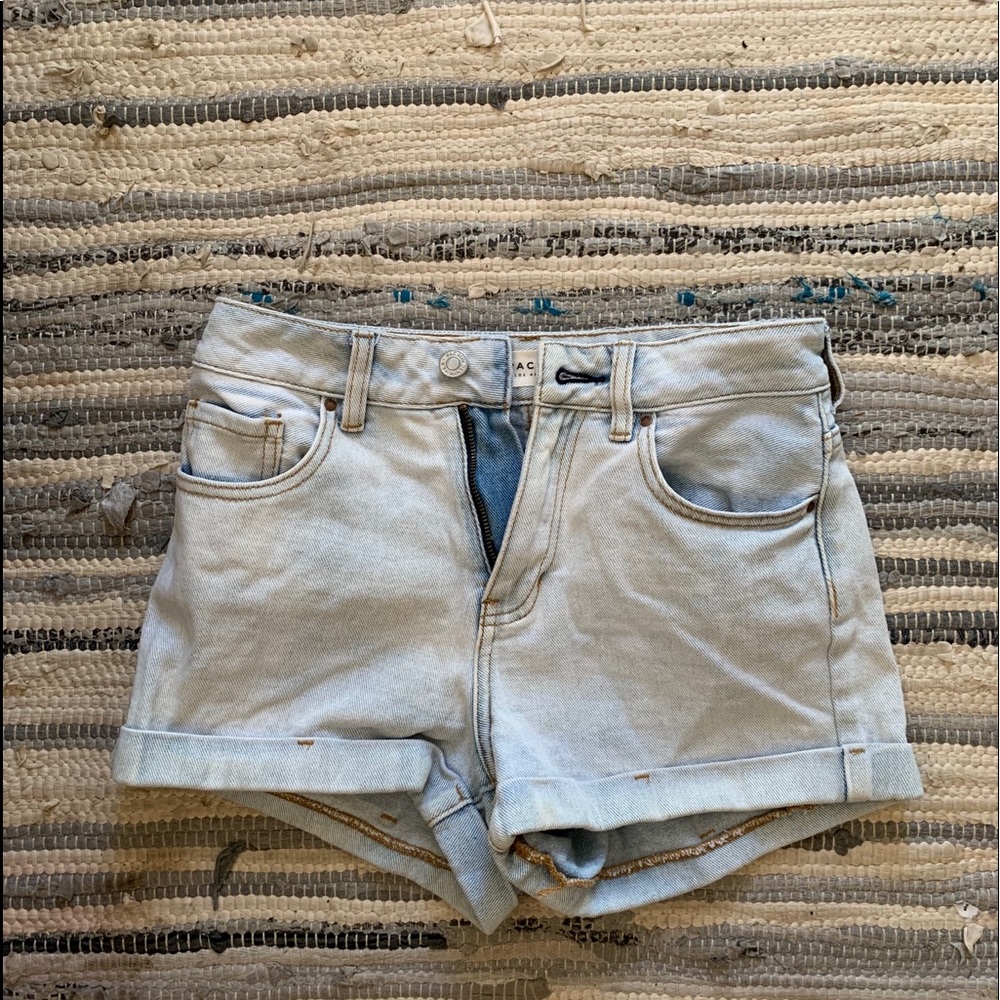 Pacsun light wash cuffed shorts